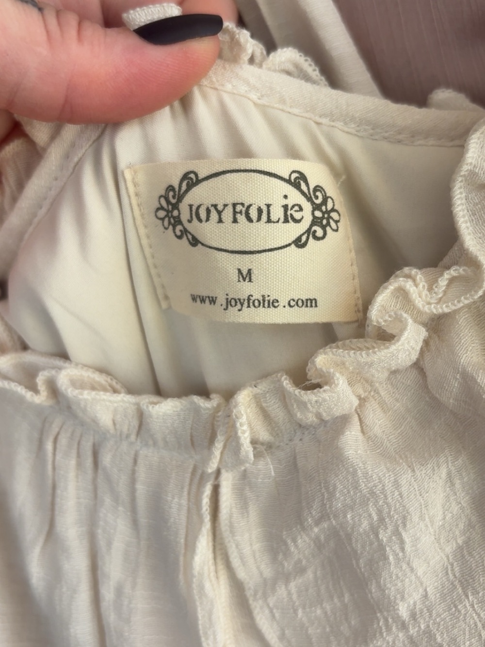 Joyfolie Cream Ruffle Tiered Maxi Dress - Picture 2 of 3